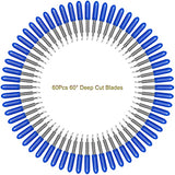 CJRSLRB 60Pcs 60° Deep Cut Replacement Blades for Cricut Explore Air 2/Air 3/Maker/Maker 3/Expression Cutting Machines, Fine Point Deep Cut Blade Fit CJRSLRB