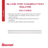 Starrett Blade Only for Combination Squares, Sets and Bevel Protractors - Ideal for Woodworking and Metalworking - 24" Length, Satin Chrome Finish, Starrett