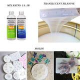 Miraclekoo Silicone Mold Making Kit Liquid Silicone Rubber 15A Platinum Silicone Translucent Mold Making Silicone for Casting Resin Molds, Silicone Miraclekoo