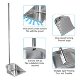 Heavy Duty Dustpan with Long Handle, VOOWO 43" Stainless Steel Dust Pan Standing Upright Dustpan, Indoor Outdoor Dust Pan with Handle for Kitchen and VOOWO