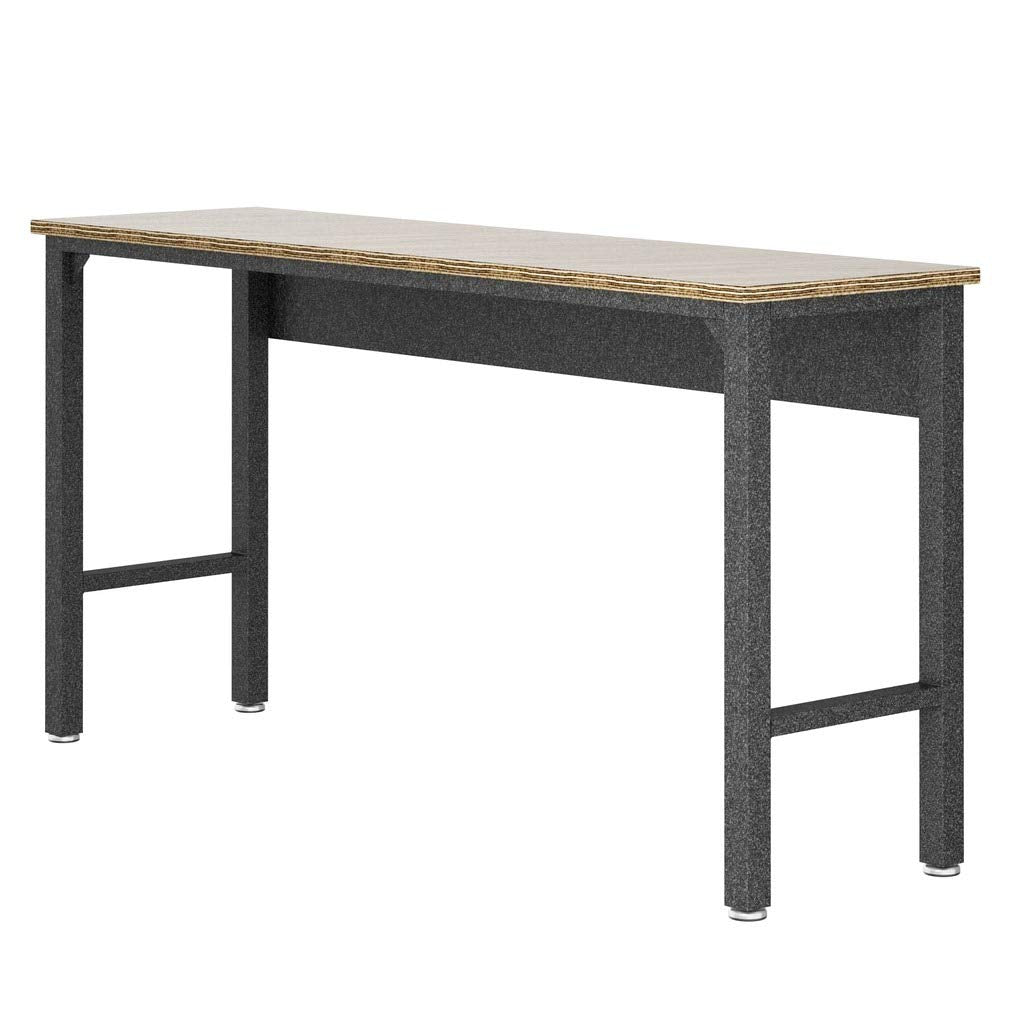 Manhattan Comfort Fortress Wood & Metal Garage Work Table in Gray - WoodArtSupply