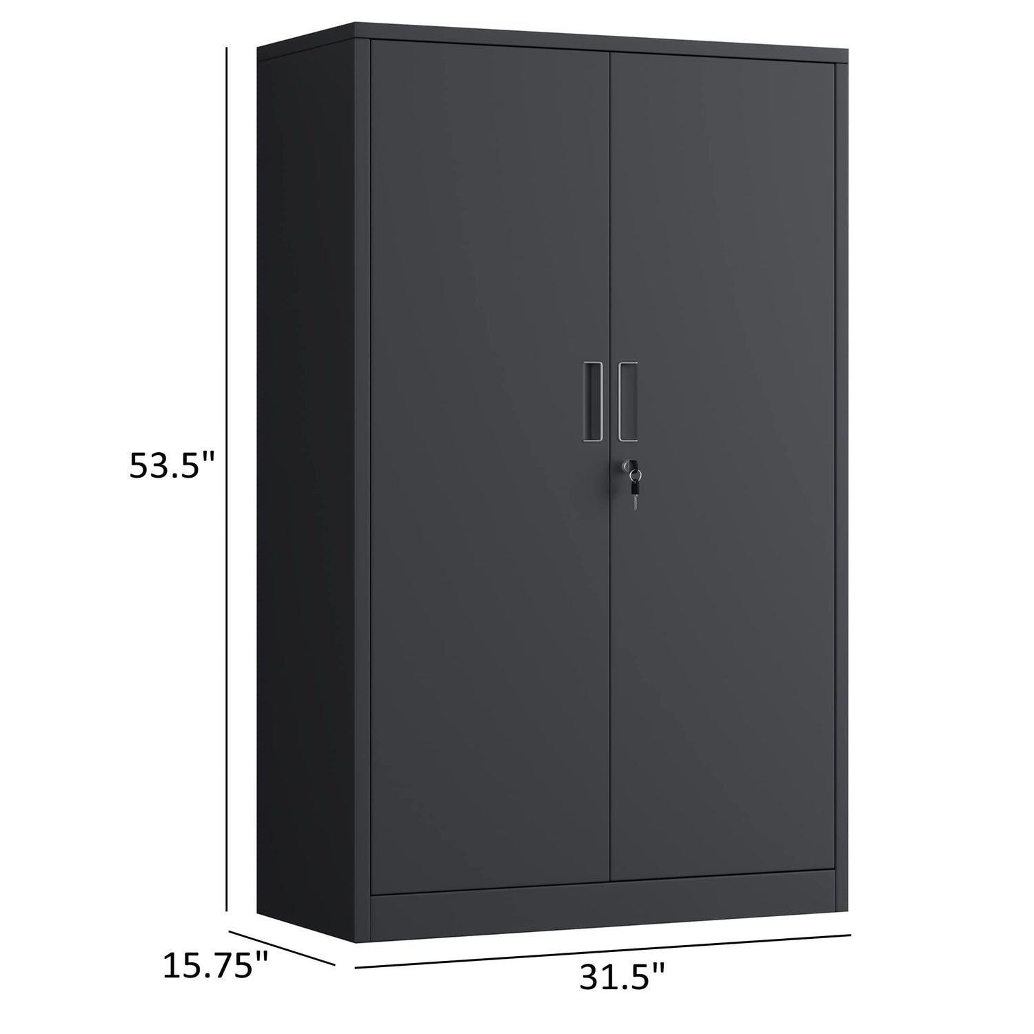 iJINGUR Metal Storage Cabinet with Locking Doors and 3 Adjustable Shelves, 53.5-Inch Tall Lockable Steel Storage Cabinets for Home Office Garage iJINGUR