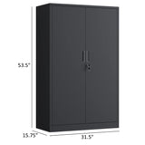 iJINGUR Metal Storage Cabinet with Locking Doors and 3 Adjustable Shelves, 53.5-Inch Tall Lockable Steel Storage Cabinets for Home Office Garage iJINGUR