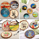 LESUMI Unfinished Natural Wood Slices with Bark - 20 Pcs 3.5-4 inch Wood Craft kit, DIY Kids Arts and Crafts Coasters Christmas Ornaments Rustic LESUMI