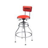 SUNEX TOOLS 8516 Hydraulic Shop Stool, High-Polished Chrome Finish, Hydraulic Seat Adjustment, Vinyl Padded Adjustable Seat and Backrest, Slip Sunex Tools