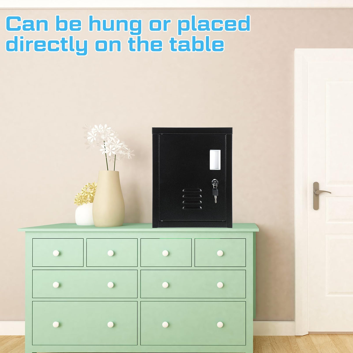 Suzile Lockable Storage Cabinet Metal Lockable Steel Storage Cabinet Organizer Storage Lockers for Employees Vertical Metal Cabinets End Side Table Suzile