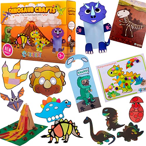 Craftikit ® 20 Dinosaur Crafts for Kids - Award-Winning All-Inclusive Fun Toddler Arts and Crafts Box for Kids - Dinosaur Crafts for Toddlers Ages Craftikit