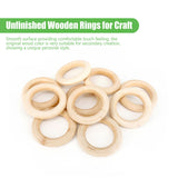 20PCS Natural Wood Rings for Crafts, Macrame Rings for DIY, Wooden Rings Without Paint, Pendant Connectors 55mm/2.2inch HANWER