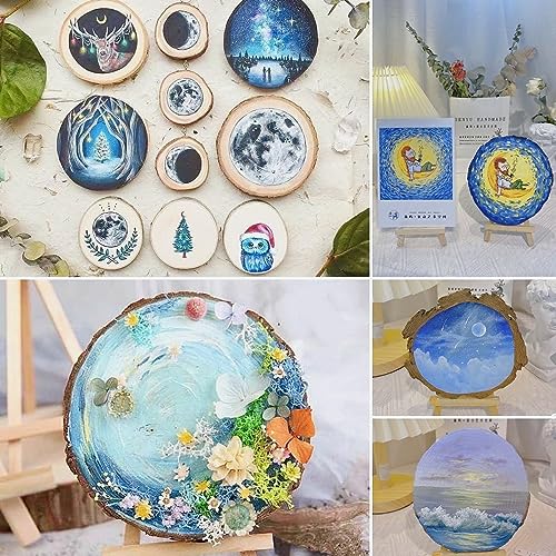 WEOPYCJ Unfinished Natural with Tree Bark Wood Slices,60 Pcs 1.5-2 Inches Wood Pieces Craft Wood kit Circles Crafts Christmas Ornaments DIY Crafts WEOPYCJ