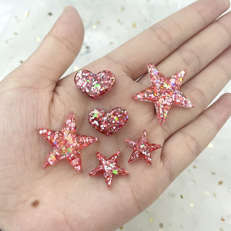 RESINWORLD Multi-Functional Small Silicone Molds Set for Resin, Earrings Resin Molds, Hexagon Round Crescent Moon Pentagram Heart Molds for Keychain ResinWorld