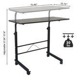 Karl home Side Table Mobile Standing Computer Desk Adjustable Height Portable Laptop Table, TV Tray Computer Workstation Sofa Bed Table for Home Karl home