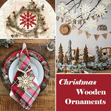 36pcs Large Christmas Wooden Snowflakes Hanging Ornaments DIY Craft Snowflake Wooden Ornaments Unfinished Wood Cutout Christmas Decorations Tree MFLUEEWR