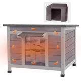 Outdoor Cat House with Insulated Liner Weatherproof Feral Cat Shelter for Winter GUTINNEEN