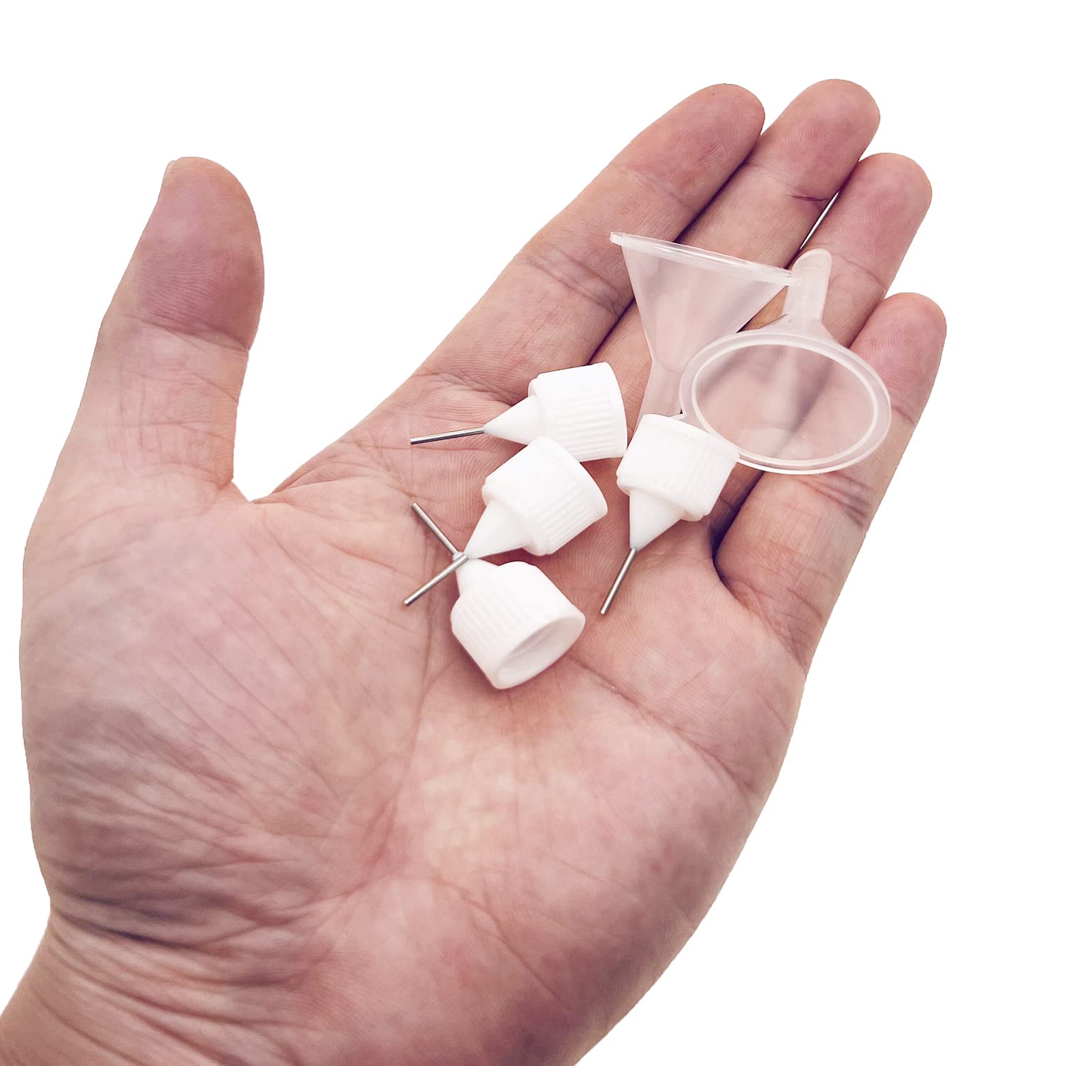 12 Pcs Precision Tip Applicator Bottles, MYYZMY 1 Ounce Translucent Glue Bottles, with 2 Mini Funnel, White Lids MYYZMY