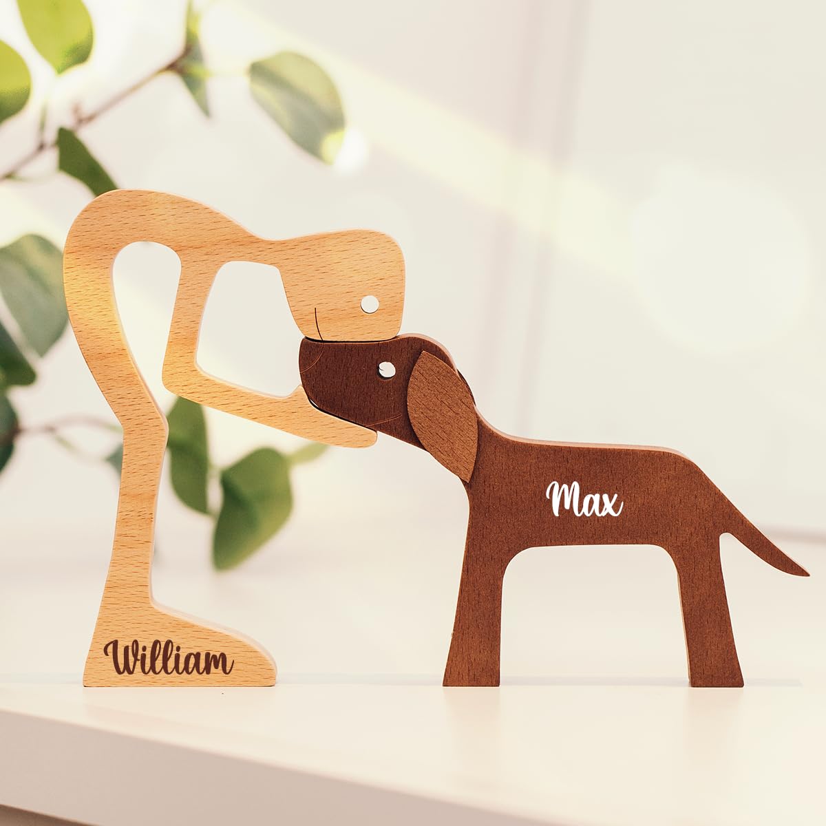Pawfect House Wooden Sculpture, Dog Statues Home Decor, Statue Home Decorations, Wooden Decor, Table Decor Wooden Pet Carvings, Dog Memory Gifts, Pawfect House