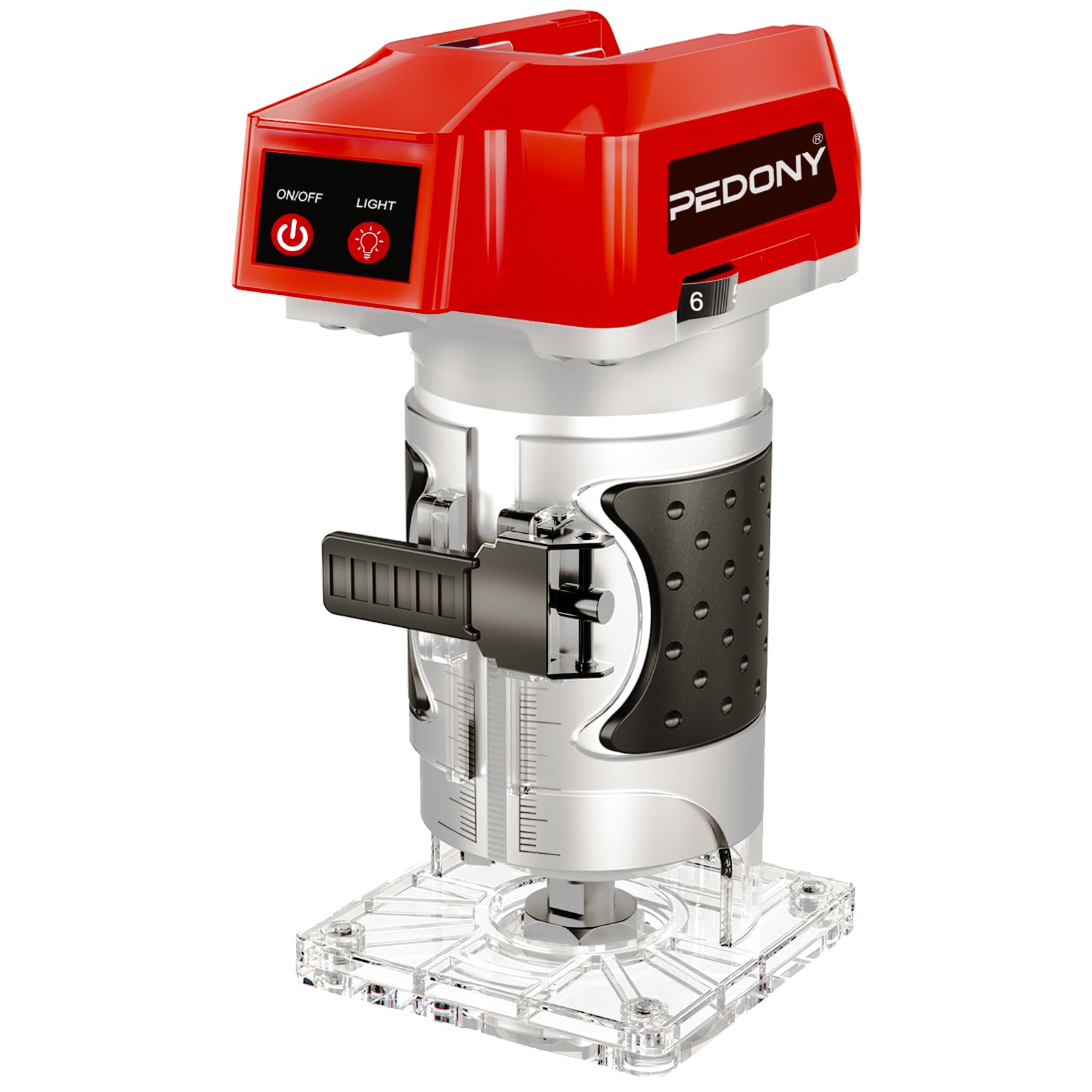 PEDONY Brushless Trim Router Suitable for Milwaukee Battery, 1/4" Chuck, 6 Variable Speed, 30000R/MIN, Replacement for DCW600B - WoodArtSupply