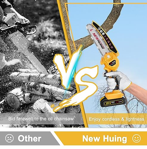 Mini Chainsaw 6-Inch Cordless - Handheld Mini Chain Saw Battery Powered - 21V Small Pruning Shears Chainsaw for Tree Branches Trimming Wood Cutting - WoodArtSupply