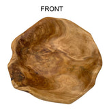 OUEEGER Wood Salad Bowl(10"-12"), Handmade Natural Root Wooden Bowl, Wood Crafts Bowl Serving for Fruit, Snack, Food OUEEGER