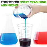 400 Count Disposable Measuring Cups for Resin 8 oz Clear Plastic Measuring Cup Reusable Multipurpose Stain Paint Liquid Mixing Measuring Cups for Yunsailing