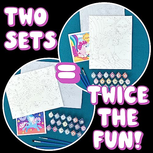 Astrakuma Studio Paint by Numbers for Kids Ages 8-12 - Unicorn Painting by Number Kit Canvases, Easy Pre Drawn Canvas Boards Set for Children and - WoodArtSupply