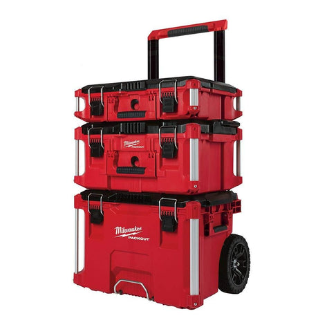 Milwaukee Packout Rolling Modular Stackable Tool Box Storage System, Red Milwaukee