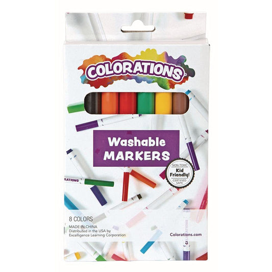 Colorations Classic Markers, Conical Tip, 8 Bold Colors, Coloring, Paper, Posters, Drawing, Bold Colors, Home, Classroom, School Supplies, Art - WoodArtSupply