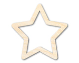 Unfinished Wood Star Outline Shape - Craft - up to 36" DIY 4" / 1/4" 24 Hour Crafts