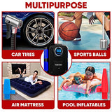 FORTEM Tire Inflator Portable Air Compressor 150 PSI, Bike Pump, 12V Electric Air Pump for Car Tires and Bicycles w/LED Light, Digital Tire Pressure FORTEM