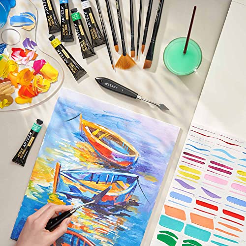 ARTEZA Canvases for Painting, Pack of 14, 11 x 14 Inches, Blank White Canvas Panels, 100% Cotton, 8 oz Gesso-Primed, Art Supplies for Acrylic Pouring ARTEZA