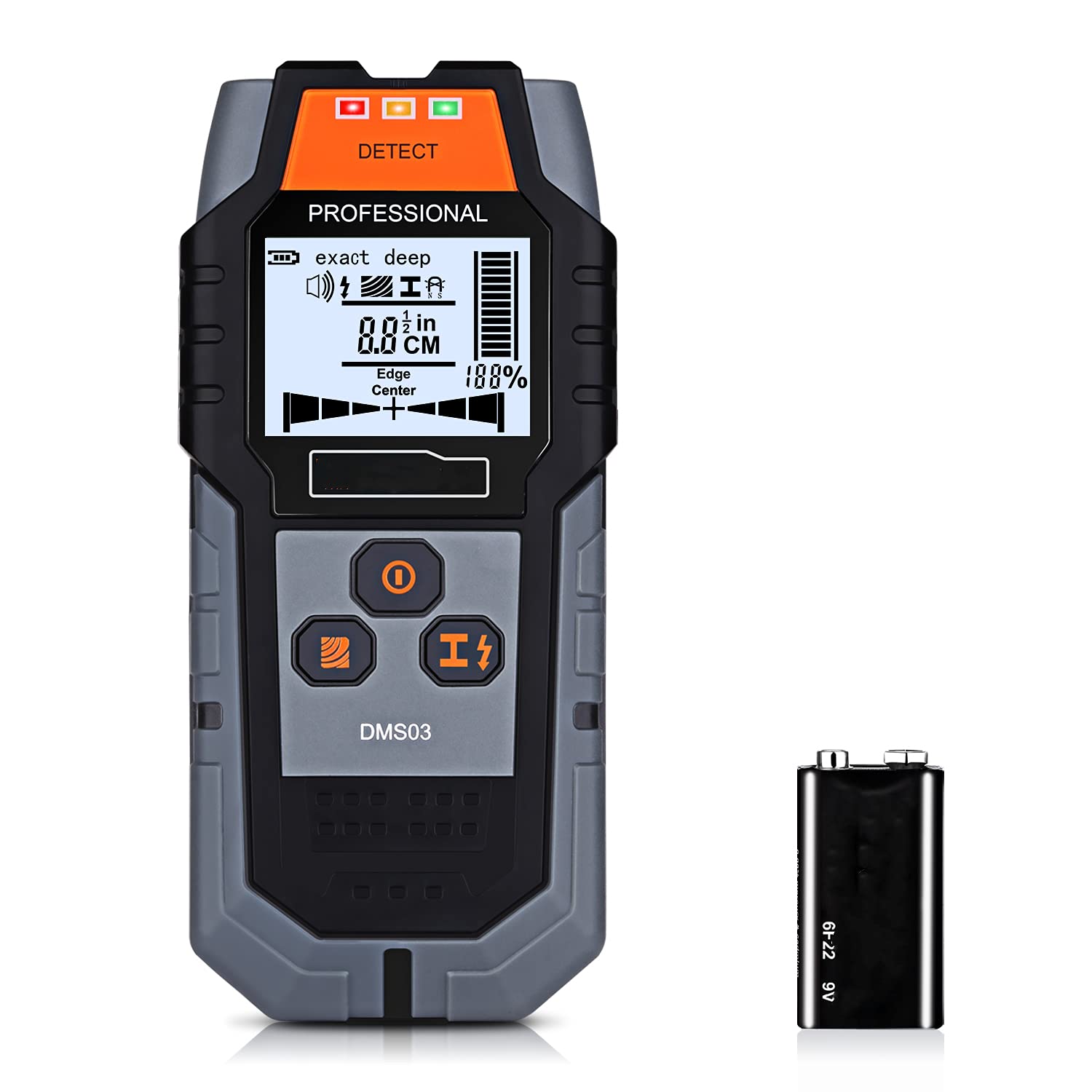 Stud Finder, 4 in 1 Sensor Wall Scanner, with Digital LCD Display, Automatic Calibration and Sound Alarm, 3 Signal Lamp Prompts, for Wood AC Wire Generic