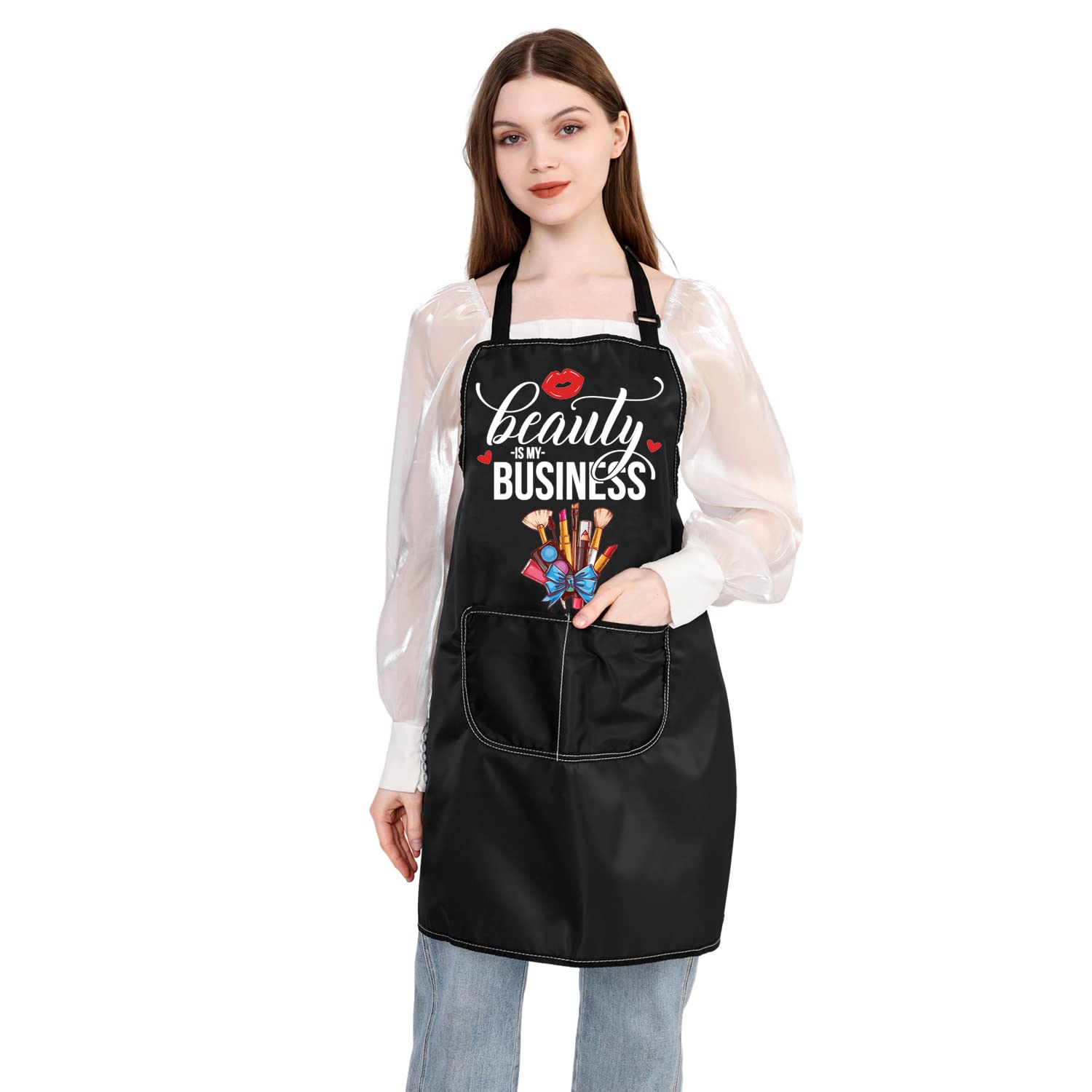 BDPWSS Makeup Artist Apron For Women Beauty Is My Business Esthetician Gift Cosmetology Student Gift Beautician Gift (My Beauty AP) BDPWSS