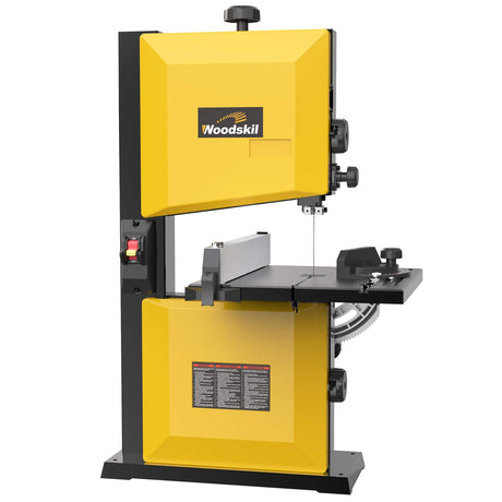 Woodskil 3A 9-Inch Band Saw,2500FPM & 1720RPM Low Noise Induction Motor Bandsaw Anti-Shake with Steel Base and Cast Aluminum Table,Removable Safety Woodskil