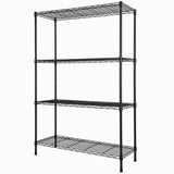 4-Shelf Adjustable Heavy Duty Storage Shelving Unit, Metal Organizer Wire Rack for Laundry Bathroom Kitchen Pantry Closet, Black Soywey