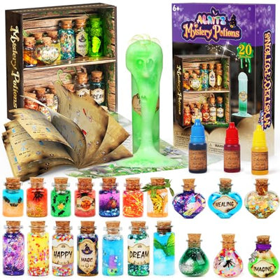 Alritz Mystery Potions Kit for Kids, 20 Magic Mix Witch Potion Bottles, Happy Christmas Decorations Pumpkin Table Craft Toys for Boys & Girls Age 6 7