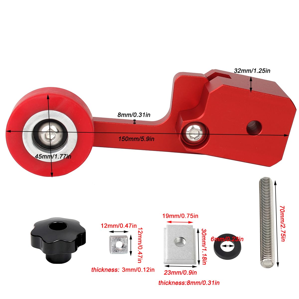 JCFANTS Adjustable Bearing Roller Feather Board Upgraded Featherboard One Way Bearing Roller Feeder Safety Pushing Tools for Table Saw Router Table JCFANTS