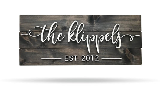 Custom Wood Sign Personalized Handmade Wedding Gift Wood Wall Art Personalized Sign Last Name Sign Established Sign Wooden Signs Bridal Shower Gift - WoodArtSupply