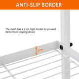 YOHKOH 5 Tier Metal Storage Rack Closet Shelves,Standing Storage Shelf Units for Laundry Bathroom Kitchen Pantry Closet(White,17.0L x 12.9W x 53.3H) YOHKOH