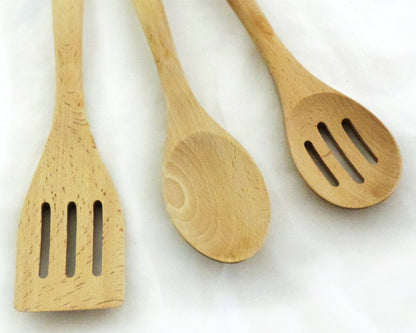 Engraved Wood Spoon Gift Sets (Three Engraved Spoons with Bag)