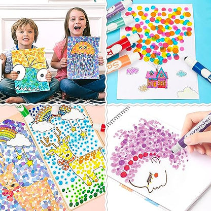Shuttle Art Dot Markers, 36 Colors Washable with 135 Activity Sheets, 5 Activity Books, Fun Art Supplies for Kids Toddlers and Preschoolers, Non
