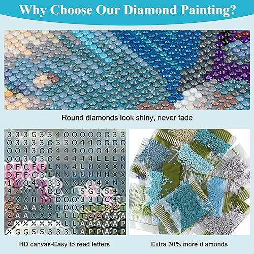 MXJSUA DIY Diamonds Painting Horse by Number Kits for Adults, Horse 5D  Diamonds Painting Kits Round Full Drill Diamond Art Kits Picture for Home  Wall