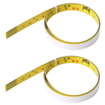 39 Inch Measure Tape with Adhesive Backing, 2 Pack Left to Right Metal Measuring Tape Sticky Measure Tape Double Scale Sticky Tape Measure Workbench - WoodArtSupply