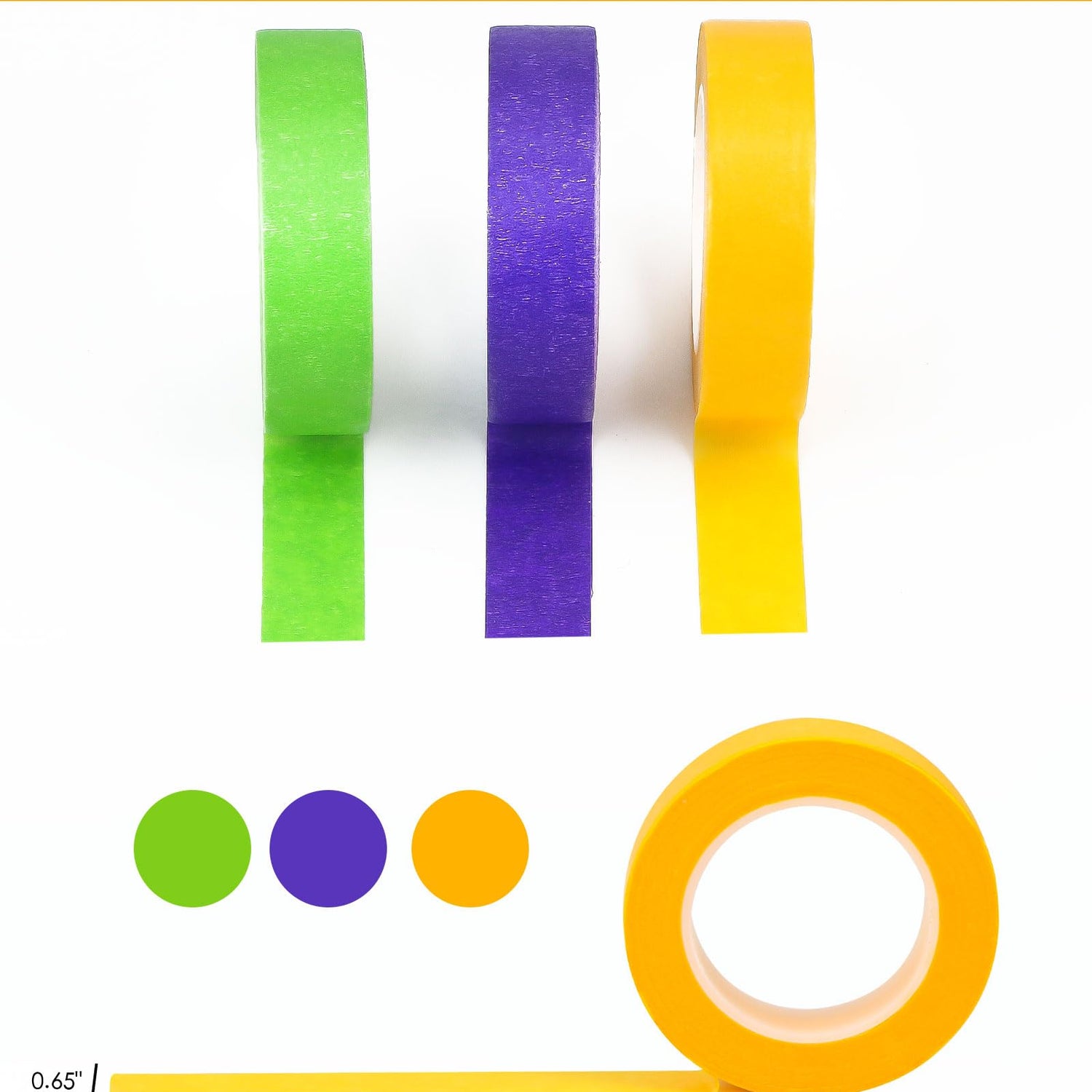 XEHAHOSH Upgrade Colored Masking Tape 0.65 in x 45 Ft x 3 Roll. Colored Tape Set. Suitable for DIY Supplies, Enhanced Viscosity, Easy to Tear, No XEHAHOSH
