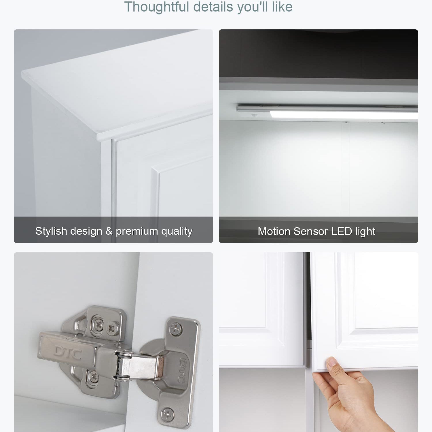 HAIOOU Bathroom Wall Cabinet with Motion Sensor LED Light, Wooden Medicine Cabinet Wall Mounted Cupboard, Over Toilet Storage Cabinet with Buffering HAIOOU