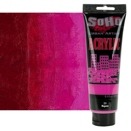 SoHo Urban Artist Acrylic Paint - Thick, Rich, Water-Resistant, Heavy Body Paint, Magenta, 250 ml Tube Soho Urban Artist