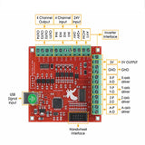 CNCTOPBAOS 4 Axis USB Mach3 Motion Control Card,Red 4-Axis Linkage MACH3 CNC Controller Board,Stepper Motor Driver Control Card 100KHz 4 Inputs CNCTOPBAOS