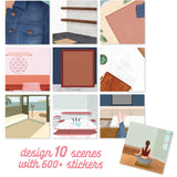 Sticker & Chill — Personal Spaces — Relax and Unwind with Repositionable Stickers — for Teens and Adults Craft Crush