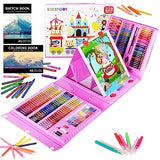 KINSPORY Art Supplies, 228 Pack Art Sets Crafts Drawing Coloring kit, Double-Side Trifold Easel, Oil Pastels, Crayons, Colored Pencils, Creative Gift KINSPORY