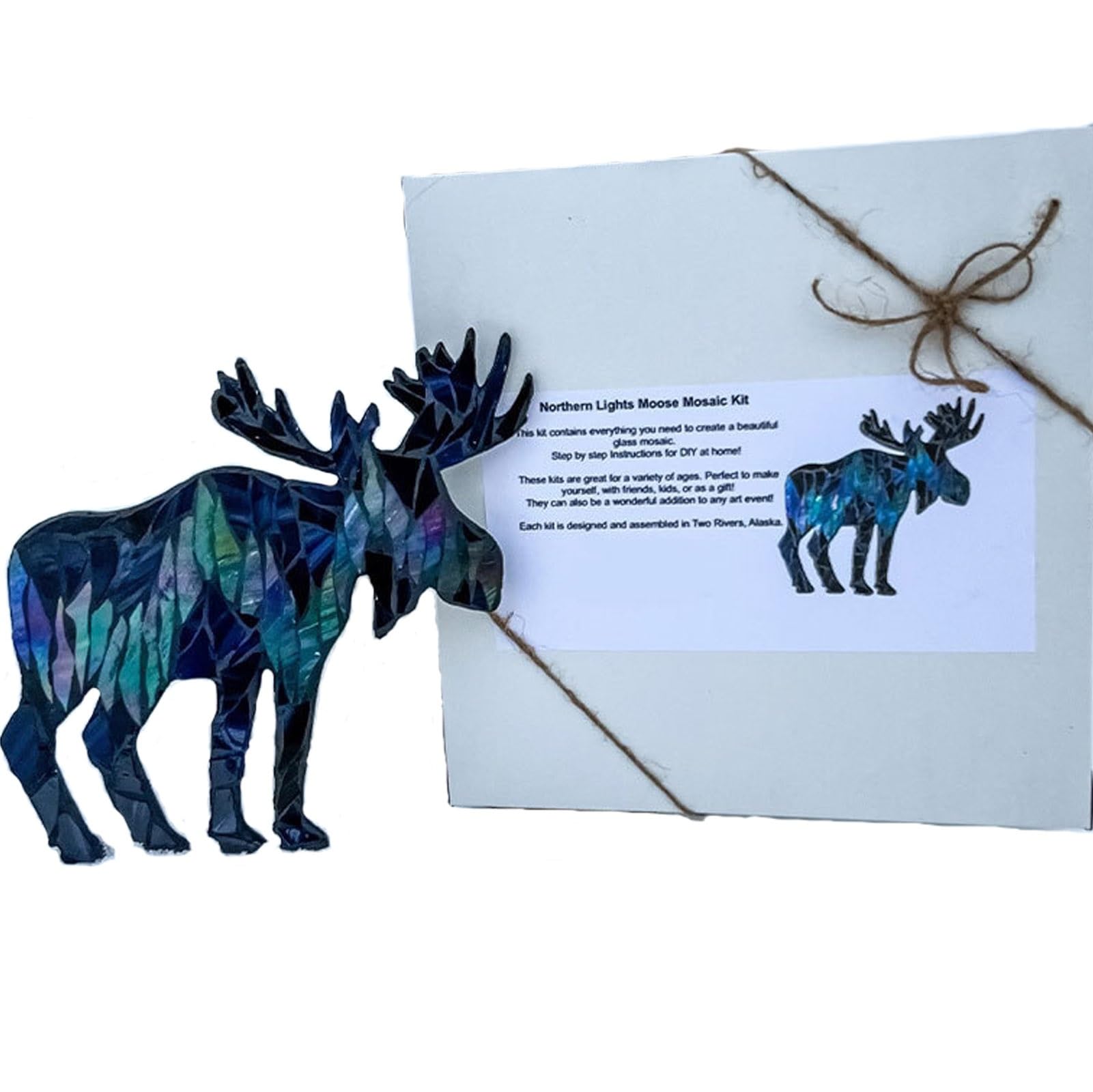 Northern Lights Moose Glass Mosaic Kit DIY 