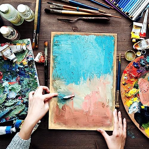 JOIKIT 10 Pack 9 x 12 Inch Wood Canvas Panels, Wooden Canvas Board Unfinished Wood Cradled Painting Panel Boards, Artist Wooden Canvases for Burning, JOIKIT