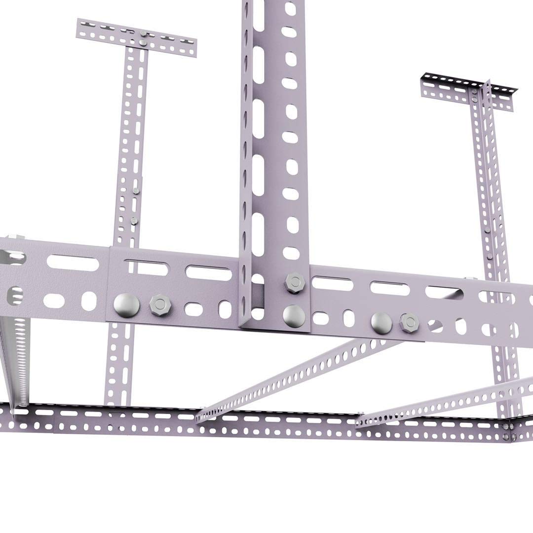 4×8 Adjustable Ceiling Rack for Garage Storage Mount Storage Heavy Duty (54"-96") Length x 48" Width x (20''-36") Highly, White - WoodArtSupply